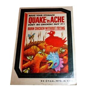 1970 Topps Wacky Packages Quake 'n Ache Sticker Original Series Vintage TCG